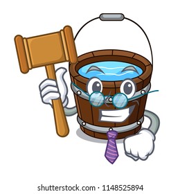 Judge wooden bucket mascot cartoon