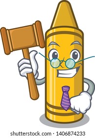Judge yellow crayon isolated in the mascot