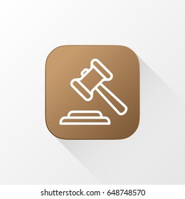 Judgement application for mobile phone. Line flat vector icon, button and website design. Illustration isolated on white background. EPS 10 design, logo, app, infographic.