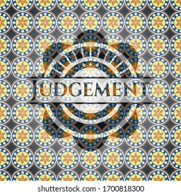 Judgement arabesque badge. arabic decoration.