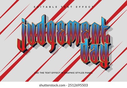 Judgement day editable text effect template
