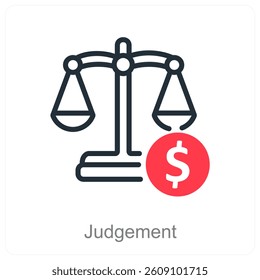 Judgement and decision icon concept