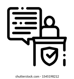 Judgement Document Law Icon Vector Thin Line. Contour Illustration