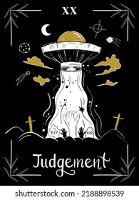 The judgement hand drawn tarot card concept. Witchcraft concept for tarot readers