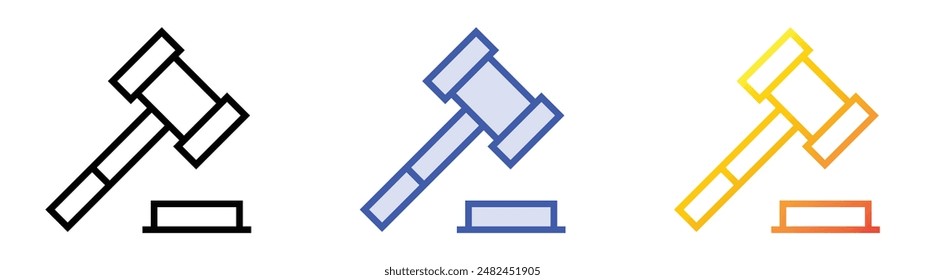 judgement icon. Linear, Blue Fill and Gradient Style Design Isolated On White Background