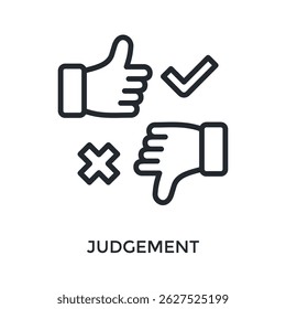 Judgement Icon Outline Style. Vector Illustration For Graphic Design