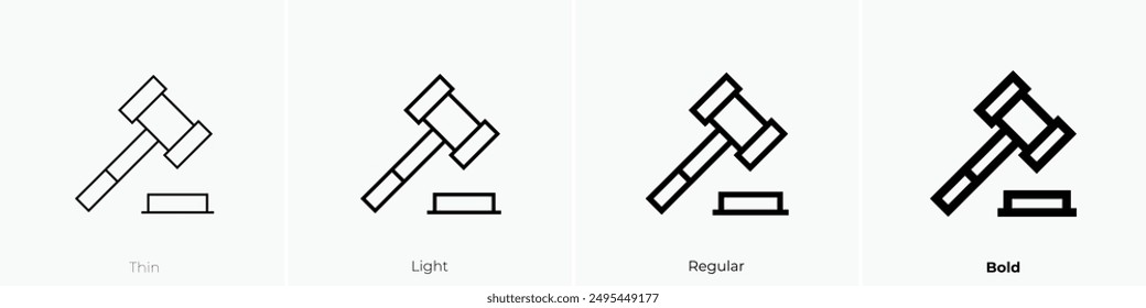 judgement icon. Thin, Light Regular And Bold style design isolated on white background