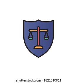 vector de icono de juicio. estilo de contorno relleno. aislado en fondo blanco