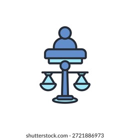 icono de juicio. Vector. Trazo editable. signo de estilo lineal para uso Diseño web, logotipo. Ilustración de símbolo.