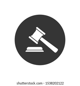 Judgement  Justice Icon In Trendy Flat Style. Vector Illustration
