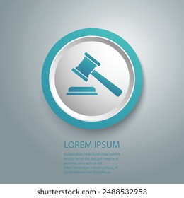 Judgement  Justice icon in trendy flat style. Vector Illustration