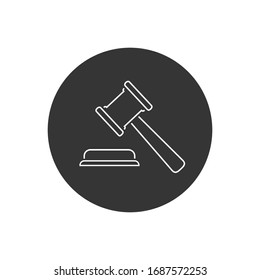 Judgement Justice line icon in trendy flat style. Vector Illustration