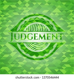 Judgement realistic green mosaic emblem