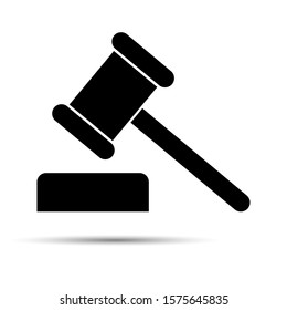 Judgement verdict symbol. Auction bid icon. Legal procedure pictogram. Isolated vector flat icon.