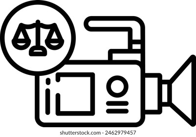 Judgement Videa outline icon vector illustration