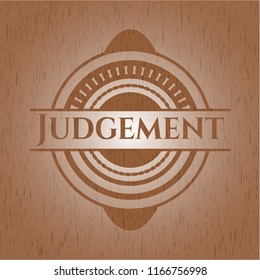 Judgement wooden emblem. Retro