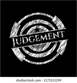 Judgement written on a chalkboard