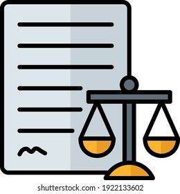 Urteilsentscheidung Vektor-Vektorsymbol-Design, Verdicts Paper Concept, Anwalt und Rechtssystem Symbol auf weißem Hintergrund