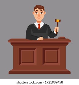 Judges in cartoon style. Illustration of judicial process.