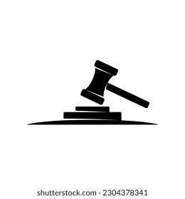 Judge's gavel. Judges gavel hammer for adjudication of sentences and bills, with a wooden stand. Law and justice concept.