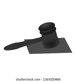 Judge's Gavel Vector Icon. Auction hammer illustration. Sentence sign. Law firm and justice logo. Business concept court tribunal pictogram.