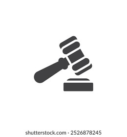 Icono de Vector de mazo del juez. cartel plano lleno para concepto móvil y Diseño web. Icono de glifo de mazo. Símbolo de la justicia o de la decisión legal, ilustración del logotipo. Gráficos de Vector