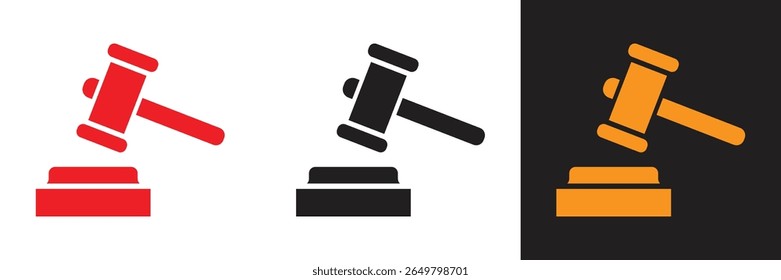 Judge's hammer icon design on white background. Judge's hammer icon illustration