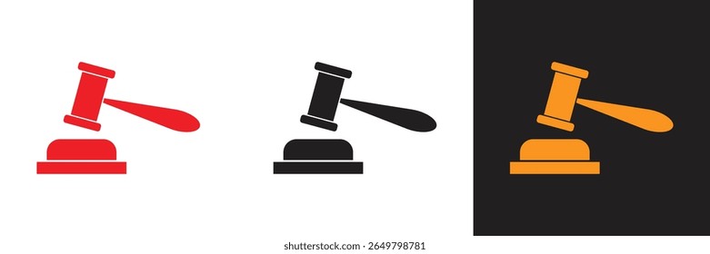 Judge's hammer icon design on white background. Judge's hammer icon illustration