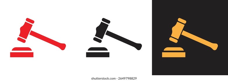 Judge's hammer icon design on white background. Judge's hammer icon illustration