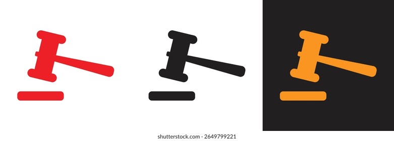Judge's hammer icon design on white background. Judge's hammer icon illustration