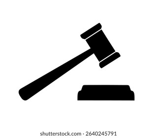 judge's hammer icon. justice hammer icon vector on white background