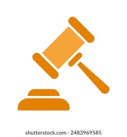 Judges hammer line icon. Gavel, court, justice, judge, constitution, rights and responsibilities, truth, oath on the Bible, accusation, prison term, pardon, crime, prosecutor, lawyer.