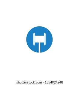 Judges hammer logotype, icon, vector illustration