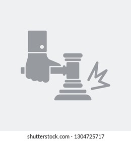 Judge's mallet flat icon
