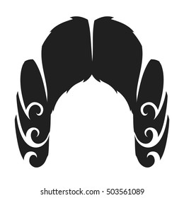 Judges wig icon in black style isolated on white background. Hats symbol stock vector illustration.