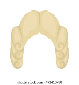 Judges wig icon in cartoon style isolated on white background. Hats symbol stock vector illustration.
