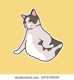 Judging Cat Meme Vector Cute Illustration