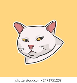 Judging Cat Meme Vector Cute Illustration