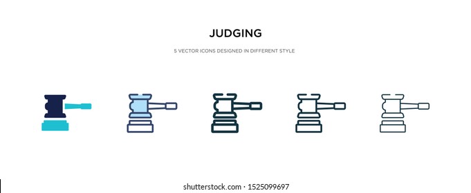 judging icon in different style vector illustration. two colored and black judging vector icons designed in filled, outline, line and stroke style can be used for web, mobile, ui