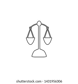 Judgment balance icon. Scale sign