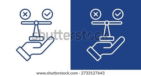 Judgment Blue And White Icon Style Collection