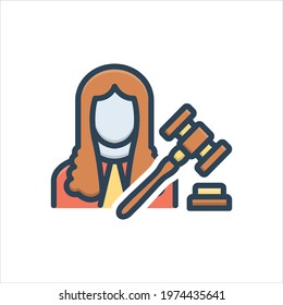 Judgment. Colorful vector illustration icon.