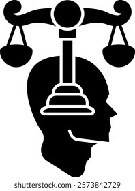 Judgment Icon - Black Filled Style - Critical Thinking Theme