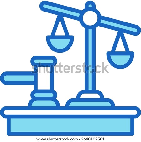 Judgment Icon Blue Vector Illustration