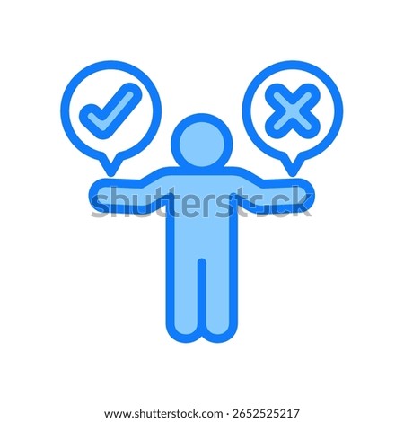 Judgment Icon blue Vector Illustration