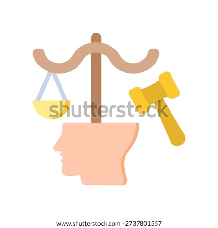 Judgment Icon Flat Vector Illustration