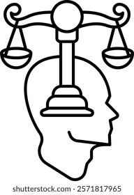 Judgment Icon - Line Style - Critical Thinking Theme