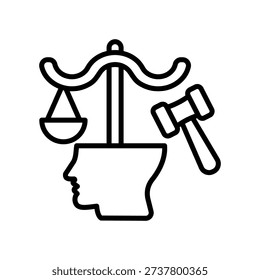 Judgment Icon Line Vector Illustration