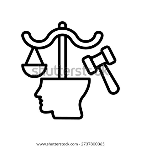 Judgment Icon Line Vector Illustration