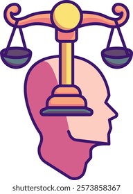 Judgment Icon - Lineal Color Style - Critical Thinking Theme